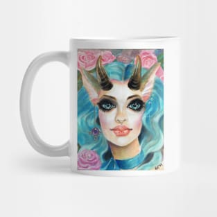 Blue Haired Goat Girl Mug